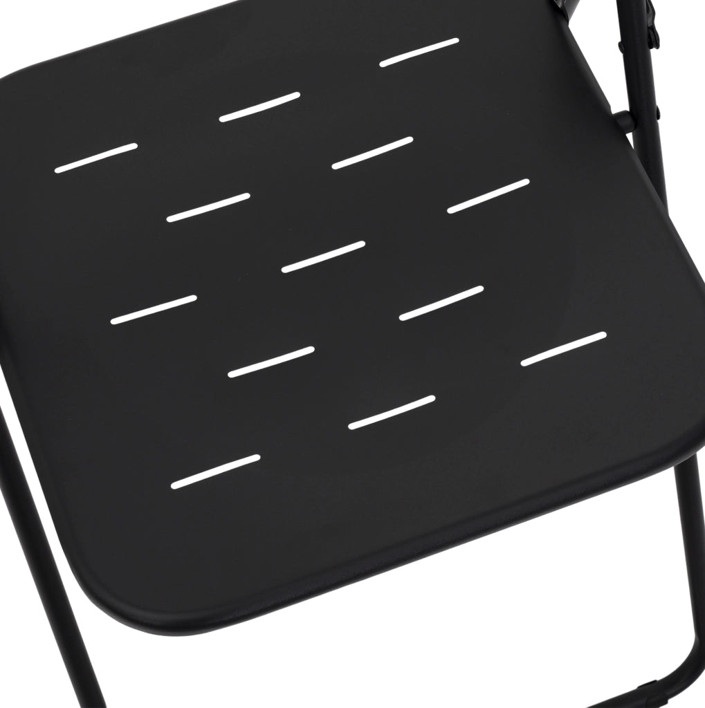 Set bistrot pieghevole; 2 posti; leggero e salvaspazio; acciaio nero