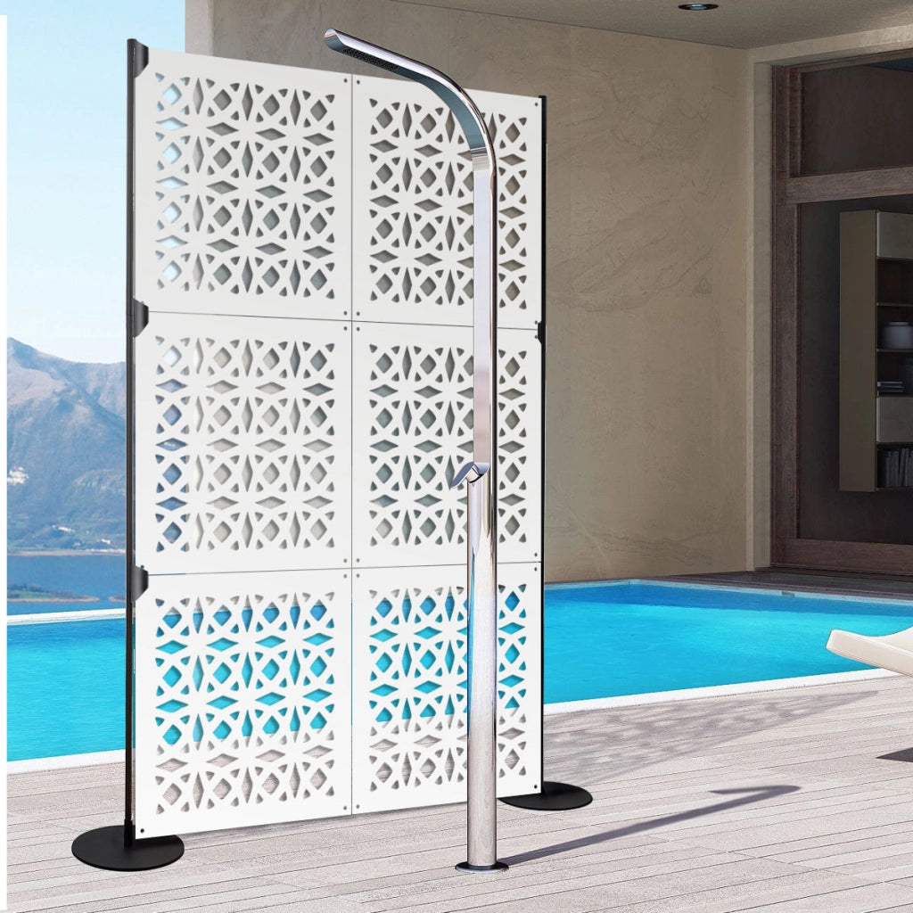 PLENITUDE - Pannello in PVC traforato - Parasole Misura: 48x48 cm, Colore: bianco