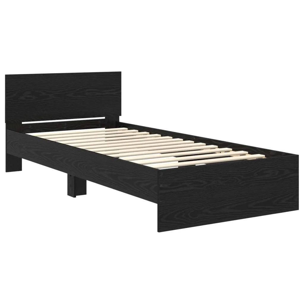 Letto con LED Rovere Nero 80 x 200 cm Legno ingegnerizzato 8009000