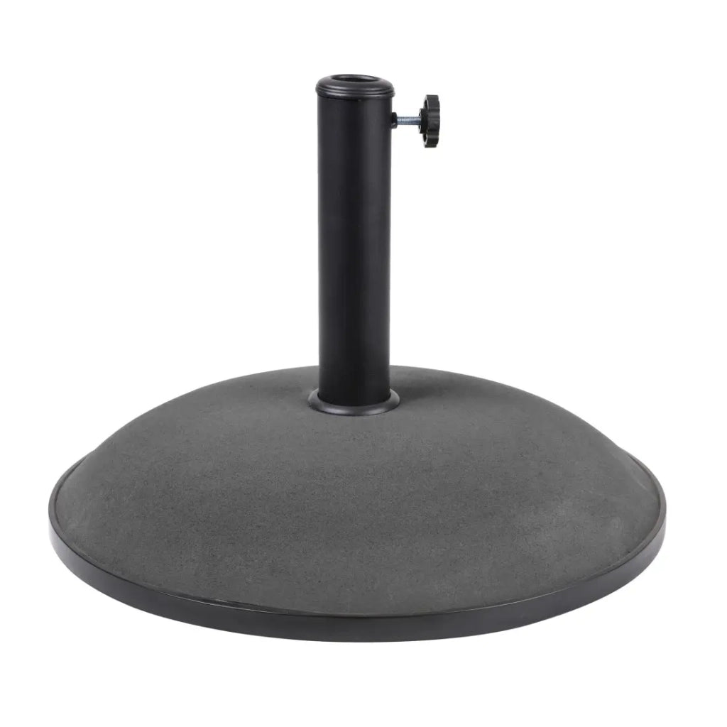 Base per ombrellone in cemento grigio scuro 20 kg - Dimensioni 45x37 cm, diametro interno 35/38/48 mm