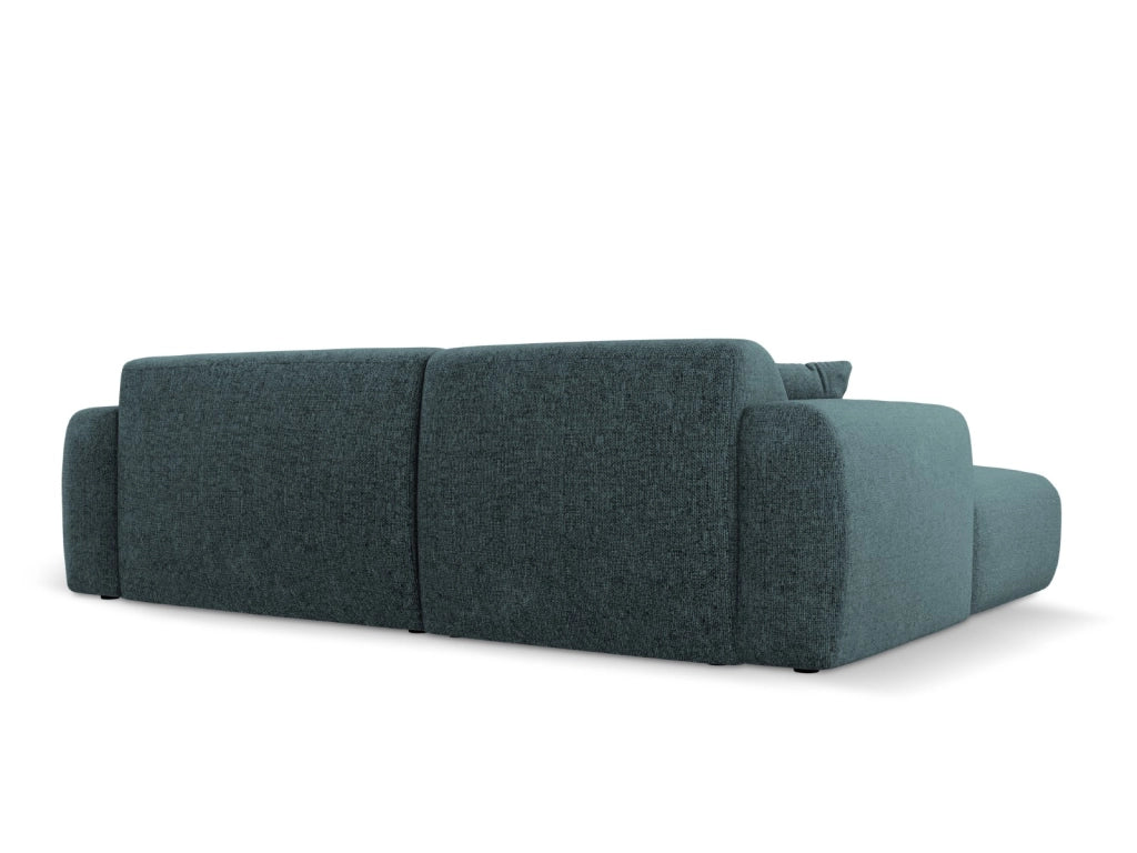 Cosmopolitan Design - Divano angolare destro "Nolio" 4 posti in ciniglia petrolio 