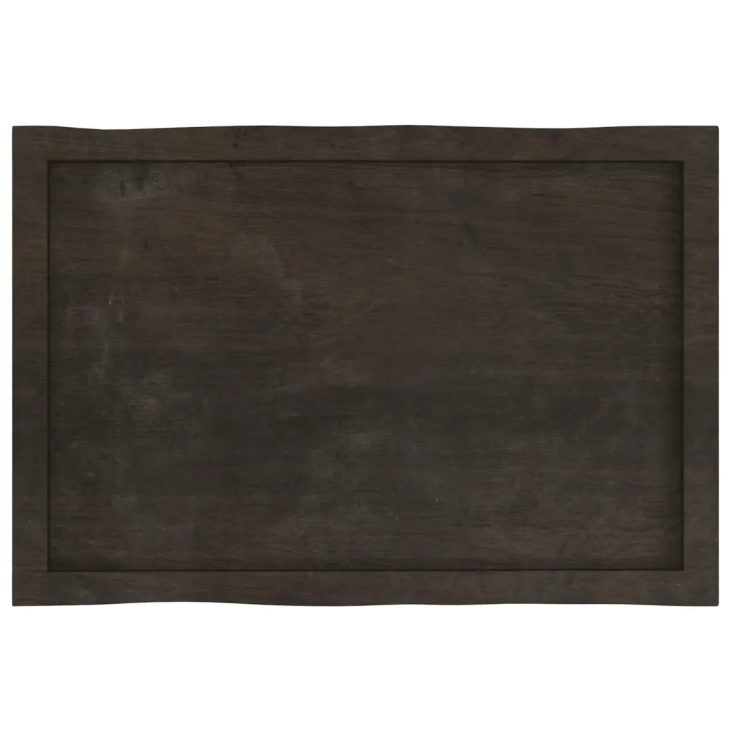 Piano Tavolo | Superficie Tavolo | Piano Scrivania Marrone Scuro 80x50x(2-6)cm in Rovere Non Trattato
