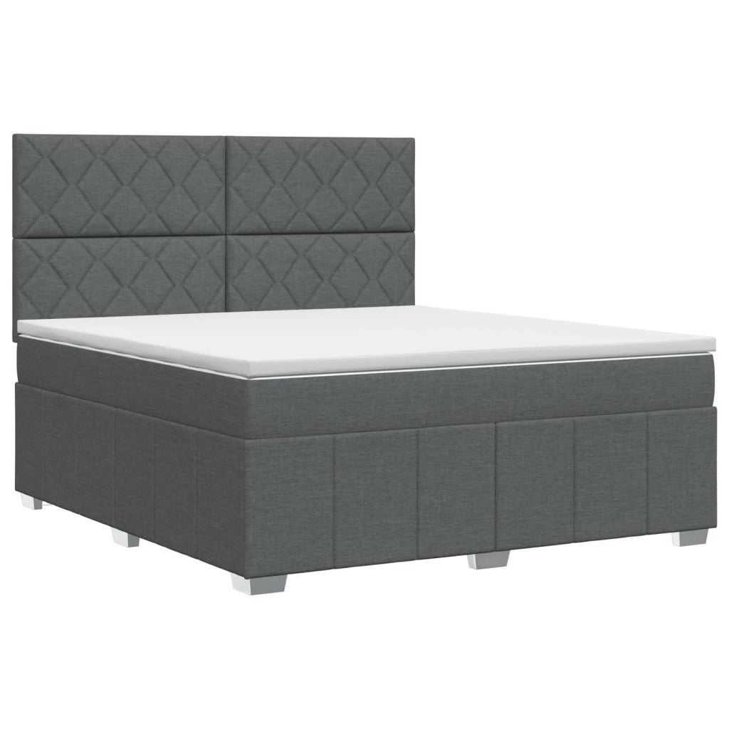 Letto box spring con materasso Grigio Scuro 140 x 190 cm 3454142