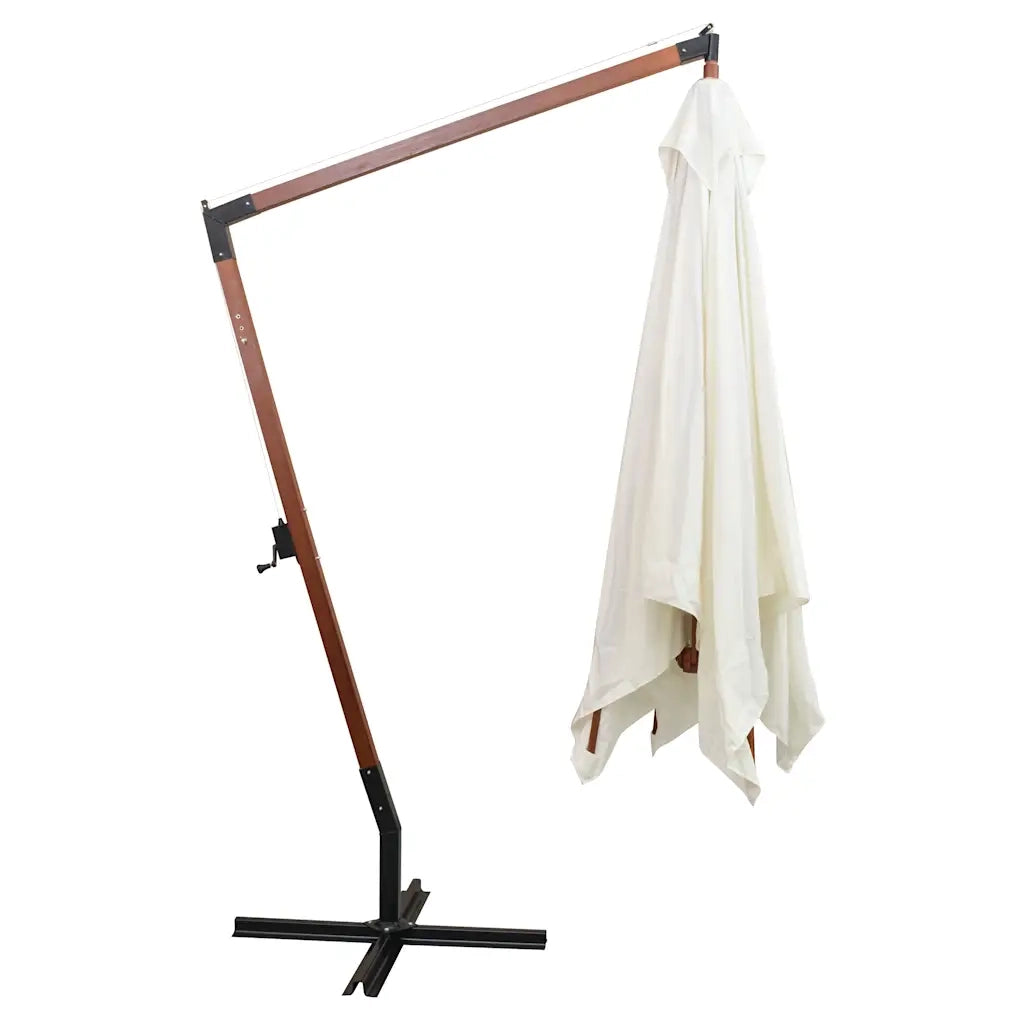 Ombrello | Parasolne Pensile 300x300 cm Palo in Legno Bianco
