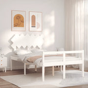 Letto per Anziani con Testiera Bianco 120x200 cm Legno Massellocod mxl 124982