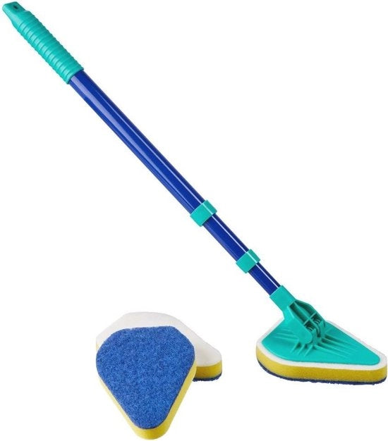 Kit di asciugamani con maniglia telescopica e spugna a doppia faccia - set a 4 pezzi per una doccia scintillante