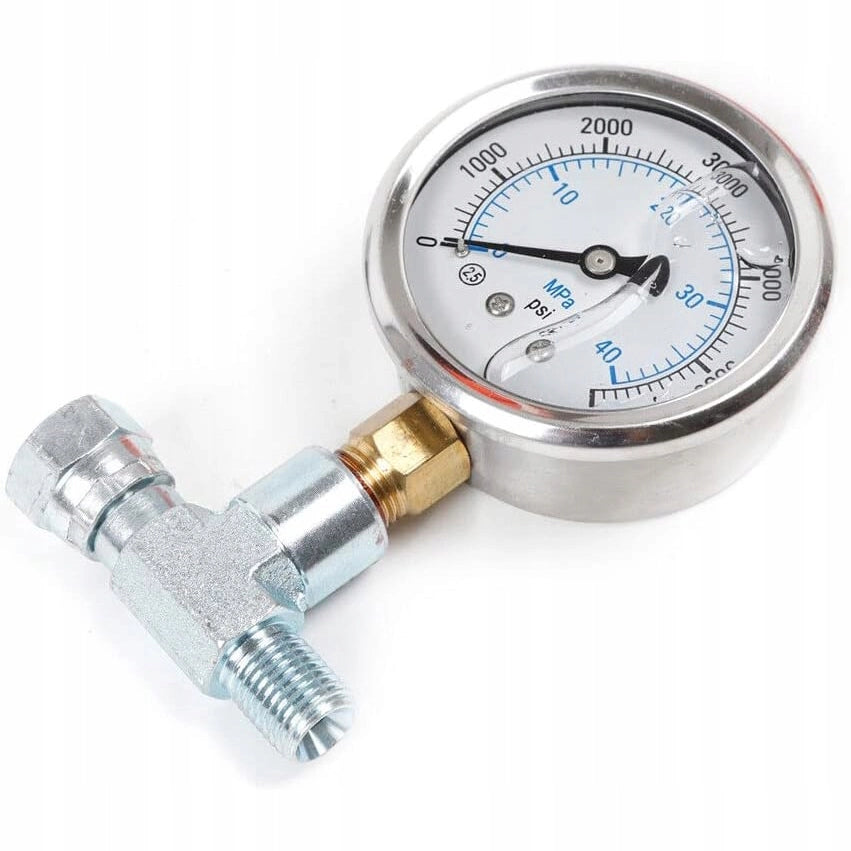 Manometro Lineare con Tridente 1/4" – Acciaio Inox, Precisione 2,5 | 0-40 MPa, Scala MPa/psi