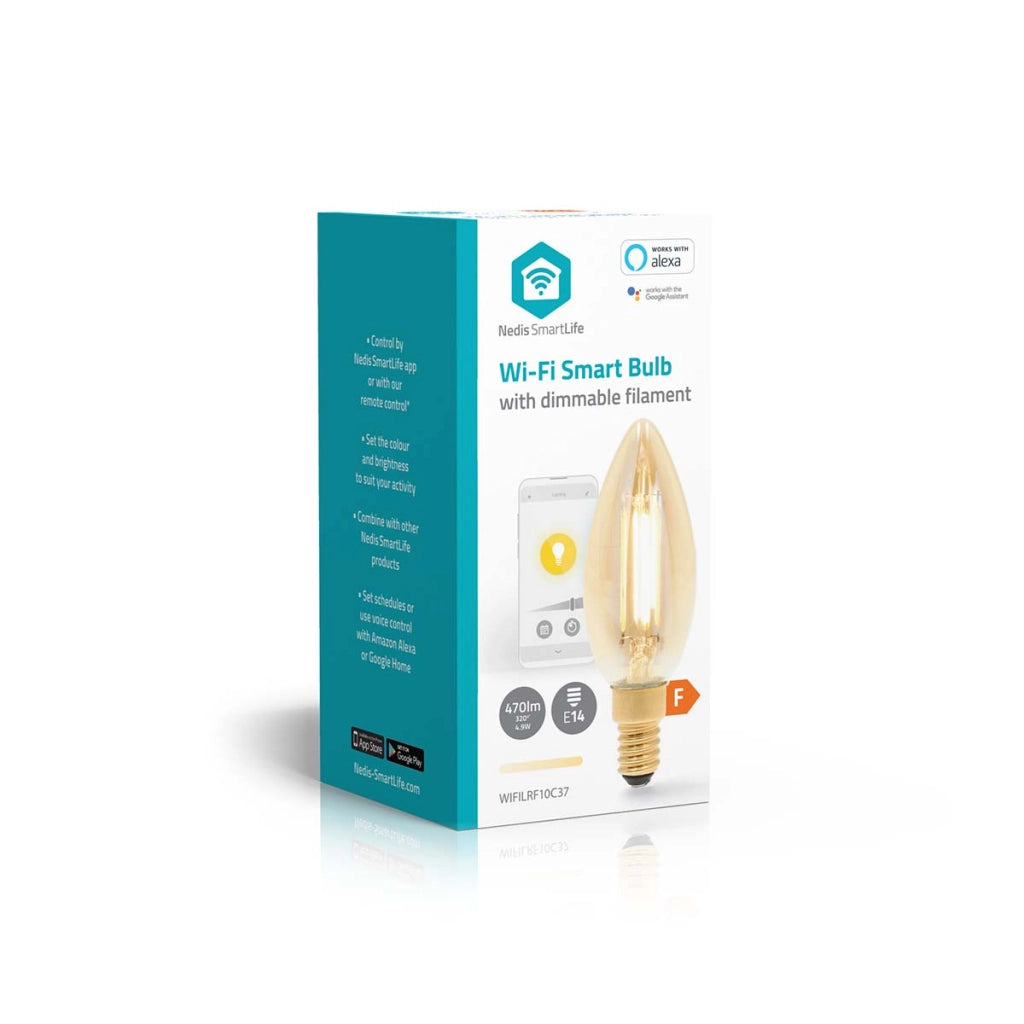 Lampadina connessa Wi-Fi LED 5W 470lm E14 SmartLife a forma di candela Bianco Nedis