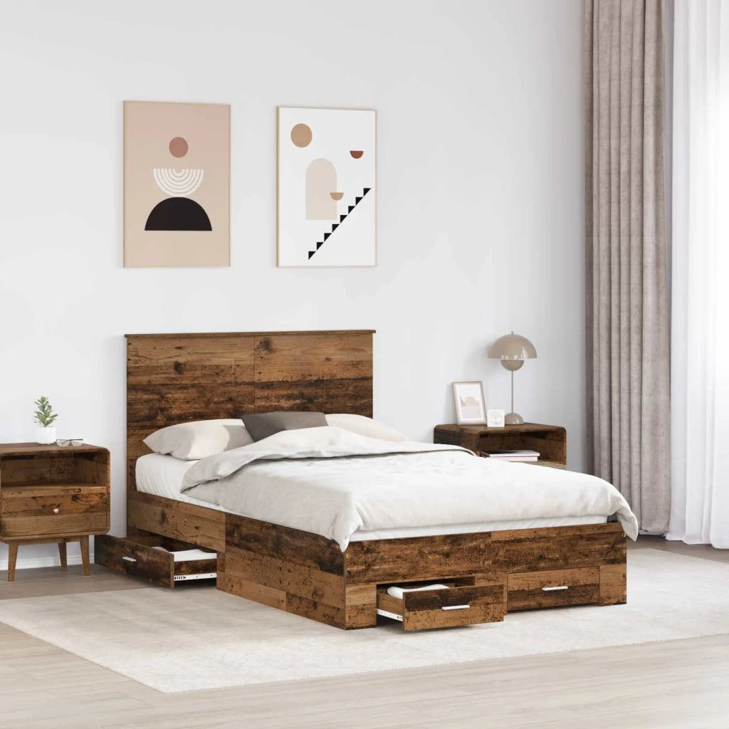 Struttura del letto con testiera-Giroletto con Testiera Legno vecchio 120 x 190 cm 561990