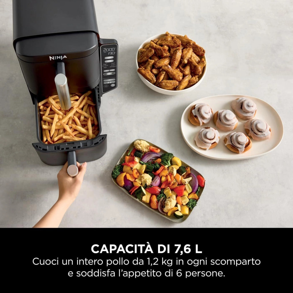Ninja SL300EU friggitrice Doppia 7,6 L Indipendente 2470 W Friggitrice a basso contenuto di grassi Nero