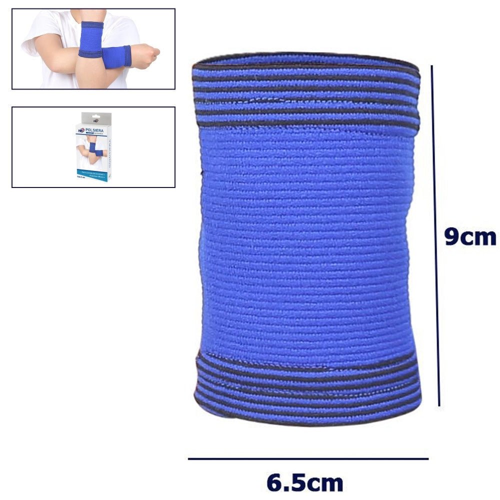 Trade Shop - Coppia Polsiera Elastiche Supporto Per Polso Bambini Anallergico Protezione Blu -