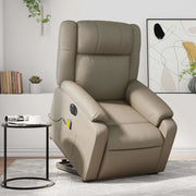 Poltrona Alzapersona Massaggio Elettrica Cappuccino Similpelle