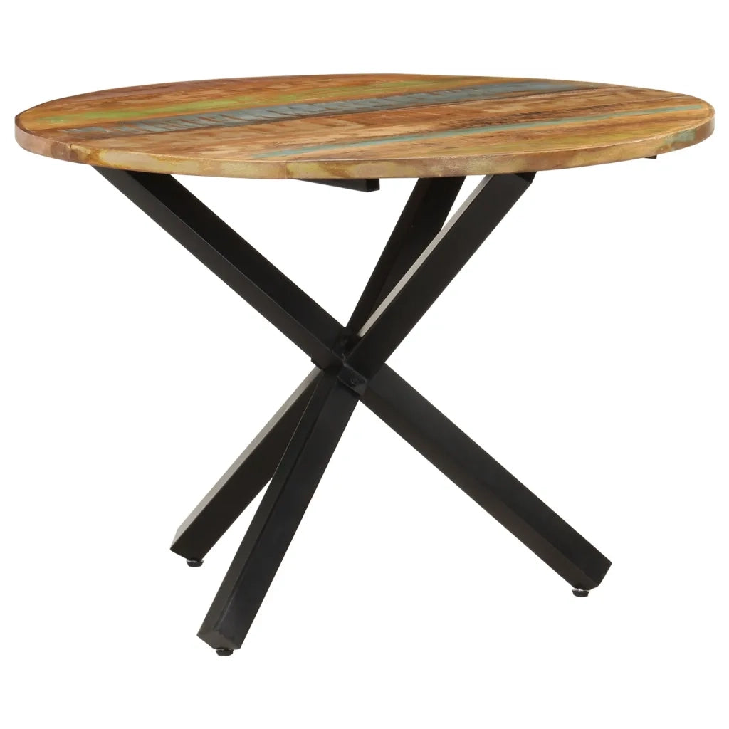 Tavolo da Pranzo Rotondo 100x100x75 cm Massello di Recupero 321682
