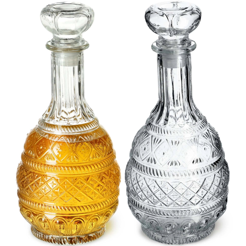 Caraffa per whisky KADAX, bottiglia in vetro cristallo da 1 litro con tappo di sughero, 2 pezzi