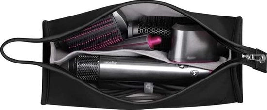 Valigetta per Dyson Airwrap - Custodia per viaggio - Borsa di trasporto, Borsa di trasporto, Faccia da asciugatore, Asciugacapelli, Set di pettini e stili, Kit di stili e pettini - Accessori e borse da viaggio per donne - Pelle finta - Nero