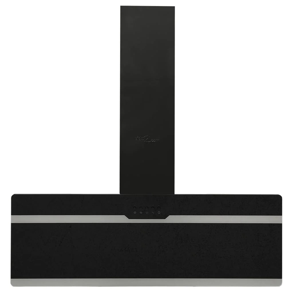 Cappa parete 90 cm acciaio e vetro temperato nero 02_0005851