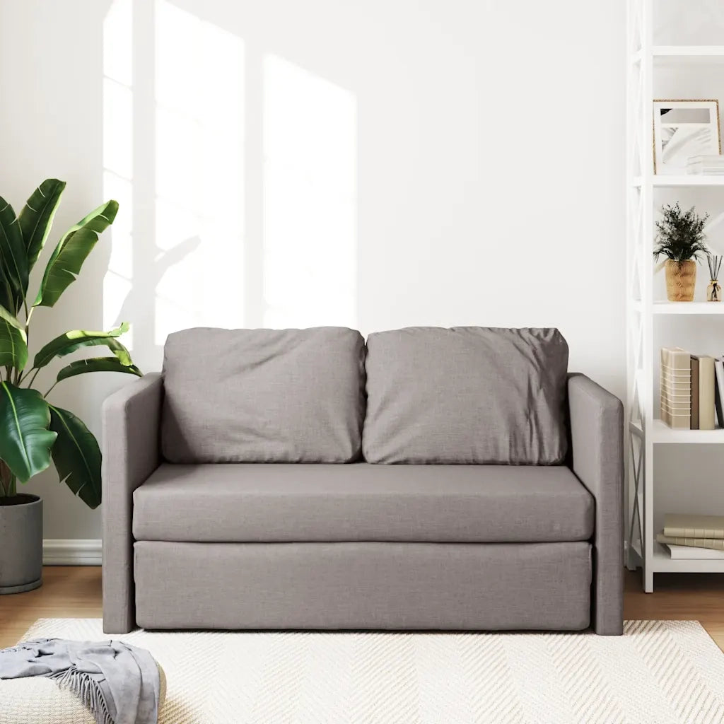 Divano Letto da Terra 2 in 1 Tortora 112x174x55 cm Tessuto 353969