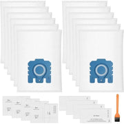 Pacchetto da 12 sacchi a stoviglie 3D Pure - Adatto per aspirapolvere Miele Hyclean GN Classic C1 Complete C2 Complete C3, S2 S5 S8 S800 S600 serie - comprensivo di 4 filtri motori e 4 filtri di scarico.