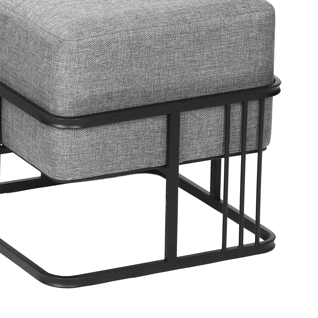 Set 2 Pouf TAS Reversibili Impilabili Seduta Imbottita e Piano Rigido Rettangolare 38x38x38 cm Grigio Chiaro [en.casa]