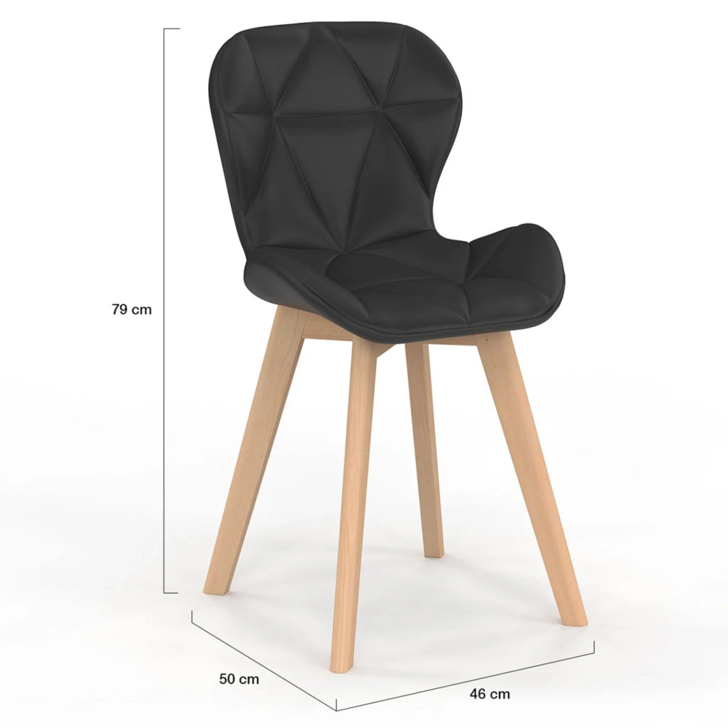 IDMarket - Set di 6 sedie da pranzo ROBINE in PU nero