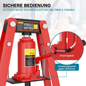 Pressa idraulica da officina 6t Pressa con telaio ad A per cuscinetti