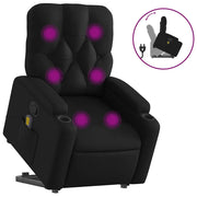 Poltrona | Sedia Relax Alzapersona Reclinabile Massaggio Nero Similpelle