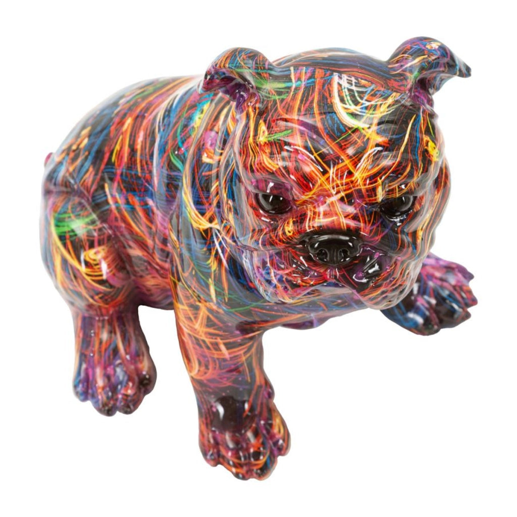 Scultura Bulldog, Multicolore, Poliresina, 21,5x15,5x21 cm