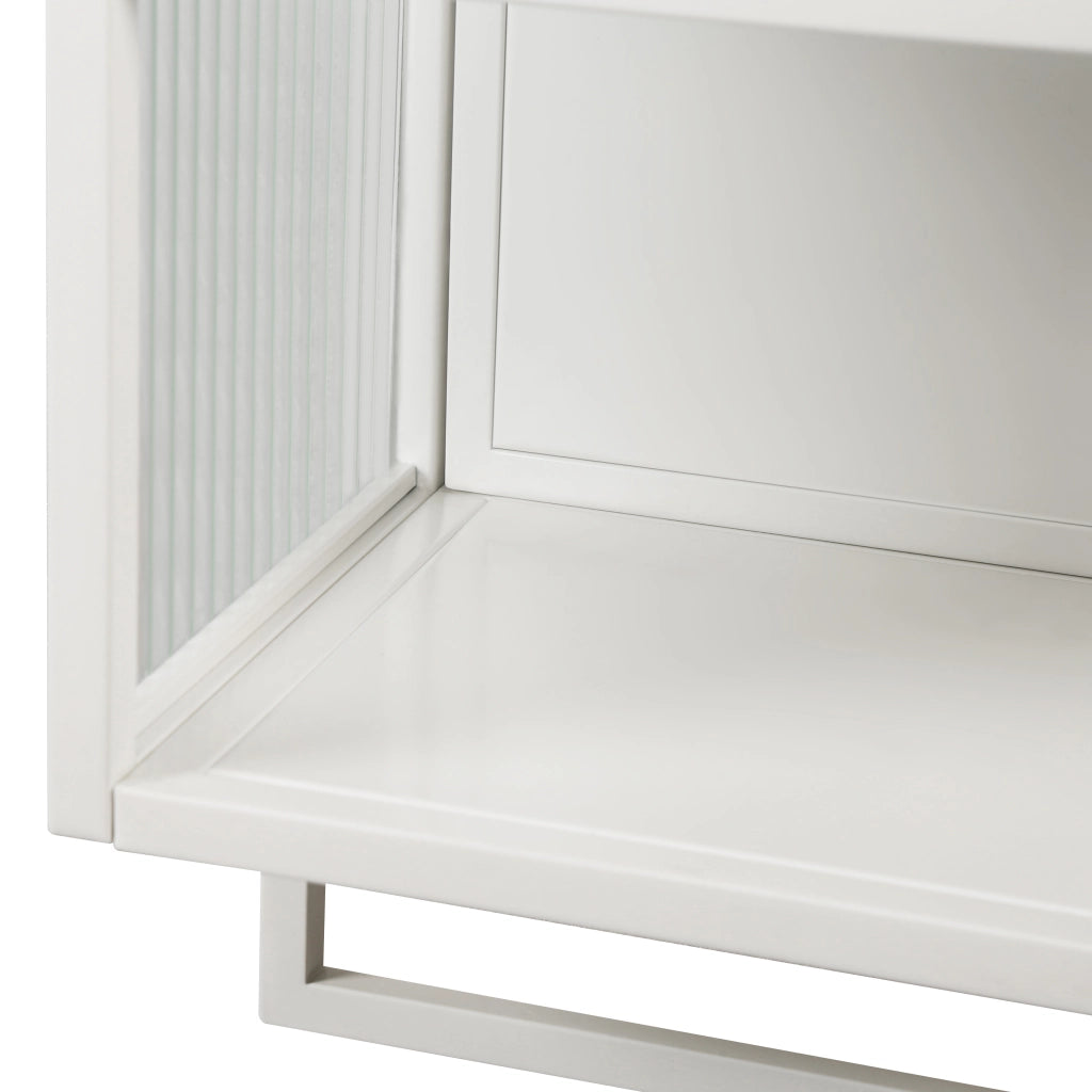 MOBILE A MURO a 2 ante 60 cm in vetro e metallo bianco
