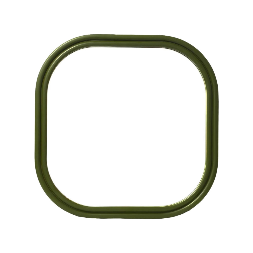 Specchio quadrato decorazione legno, 60cm, verde kaki