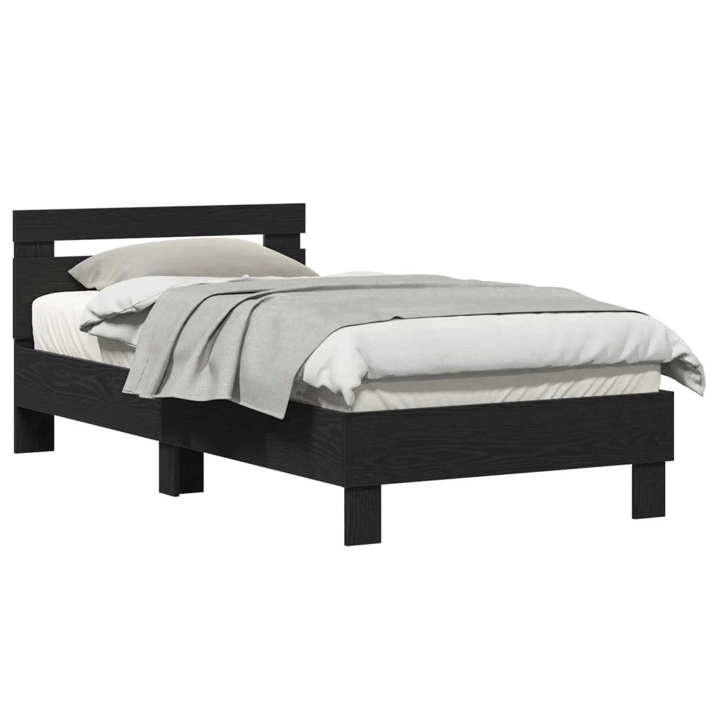 Struttura del letto con testiera Rovere Nero 193 x 95 x 88 cm 874123