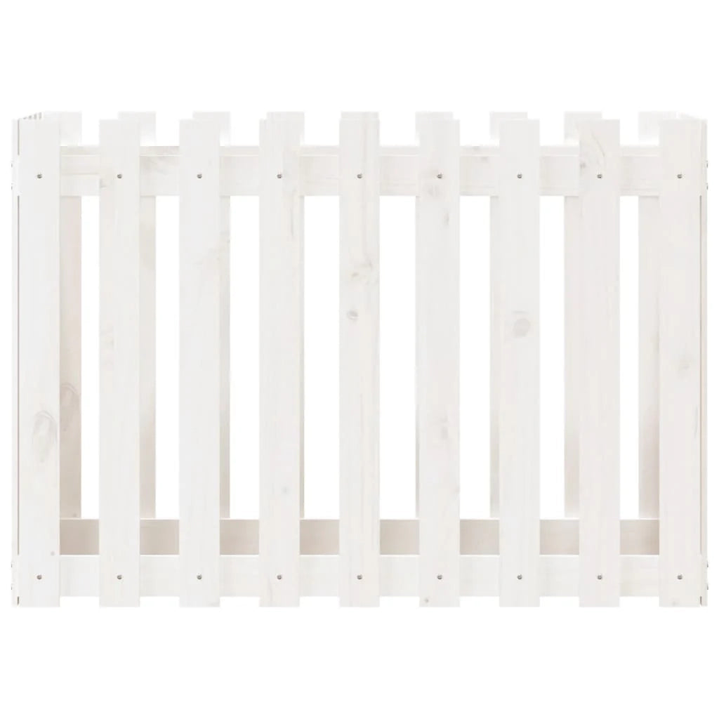 Fioriera rialzata per piante fiori terrazza giardino design del giardino con recinzione 100 x 50 x 70 cm pino bianco massiccio 02_0039793