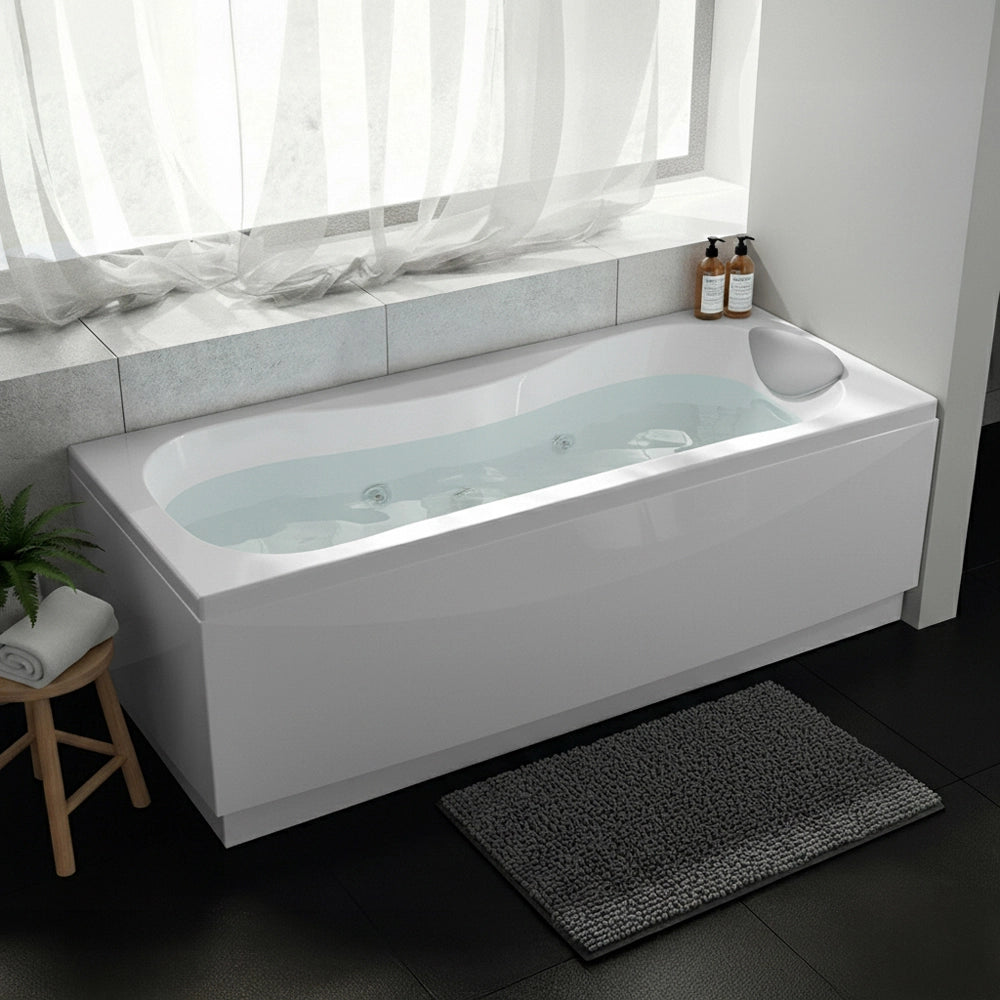 Vasca da bagno idromassaggio 170x70 a 6 JET bianco lucido con cuscino antibatterico Calypso