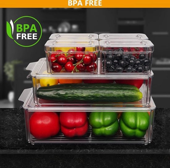 Organizzatore per frigorifero, set - camera di magazzino, snack, lattine, cucina, MATERIALE DI ALTA QUALITÀ, 6 pezzi