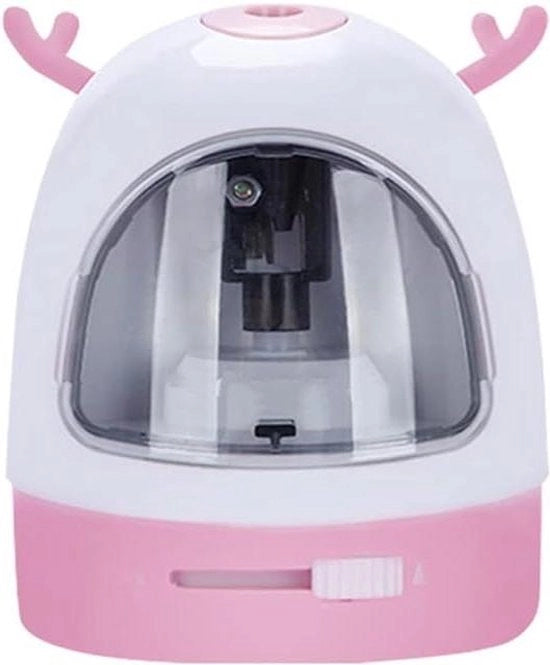 Serrafinatore elettrico per bambini - automatico - adatto per matite 6 mm-8 mm - bianco e rosa