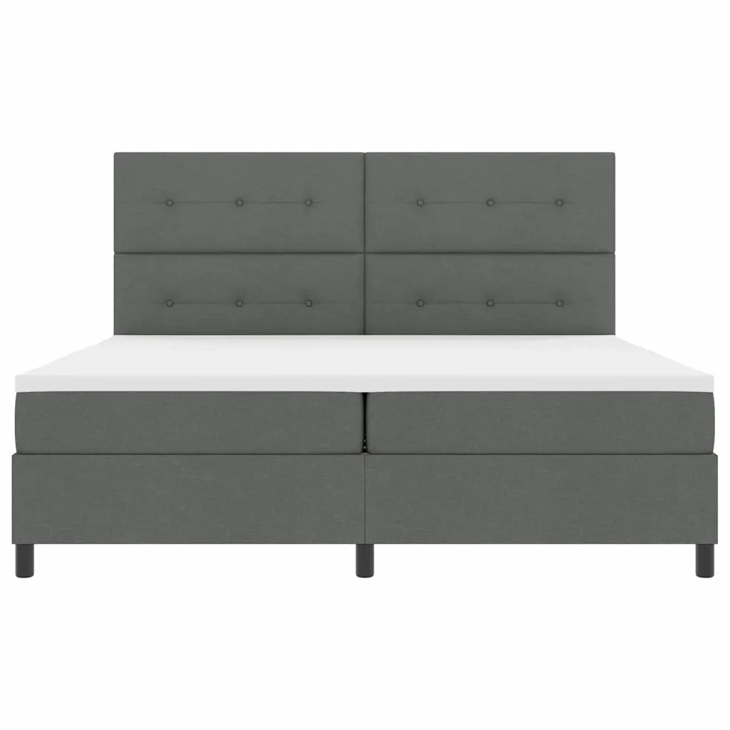 Letto a molle con materasso Grigio scuro 200 x 200 cm Tessuto 3339414