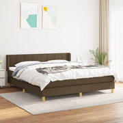 Giroletto a Molle con Materasso Marrone Scuro 160x200cm Tessuto 3130284