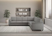 Divano marrak 3 posti  (tre sedute da 60cm) + angolo + divano 3 posti (tre sedute da 60cm) misure esterne l.286x286 | grigio - Mobili 2G
