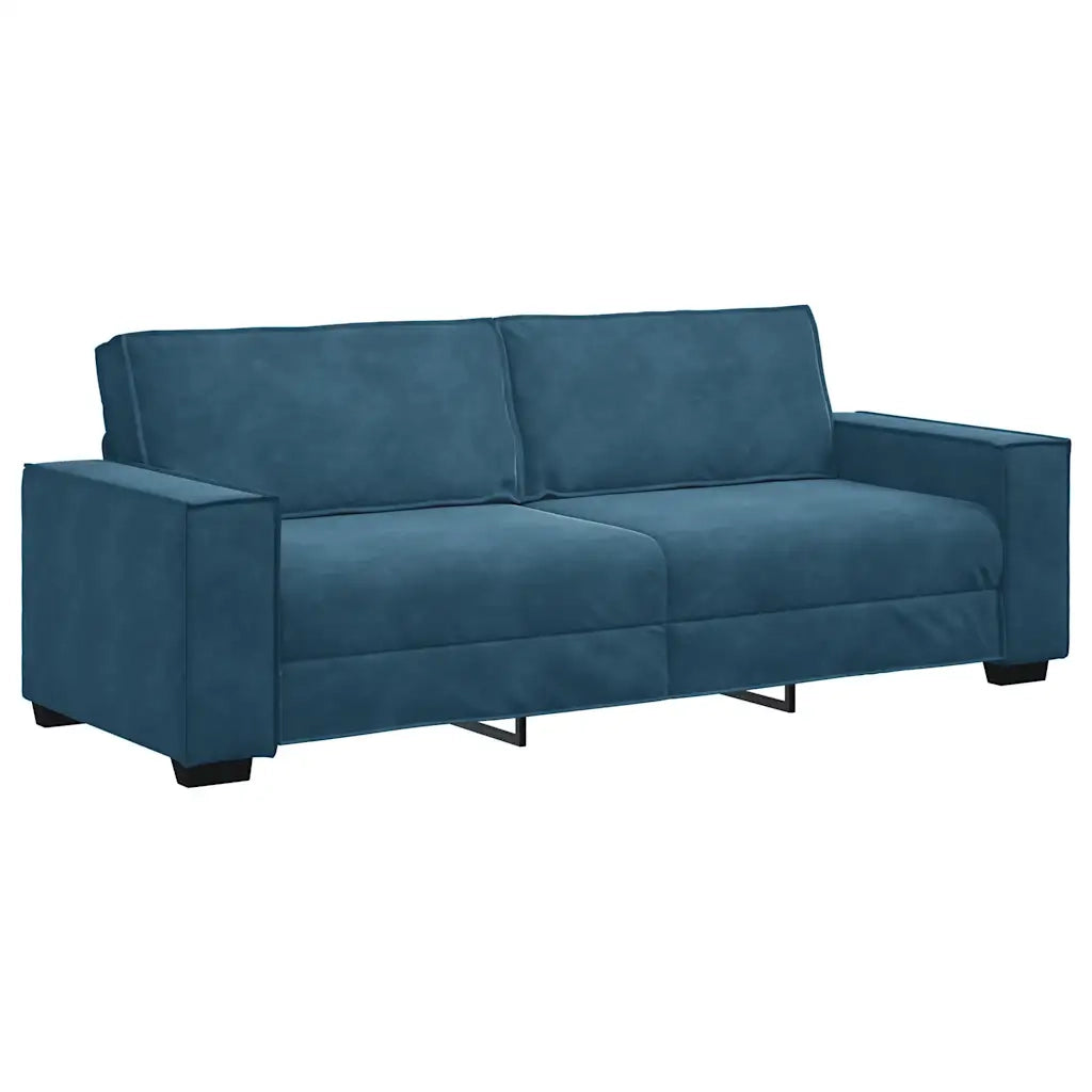 Divano a 3 Posti Blu 180 cm in Velluto