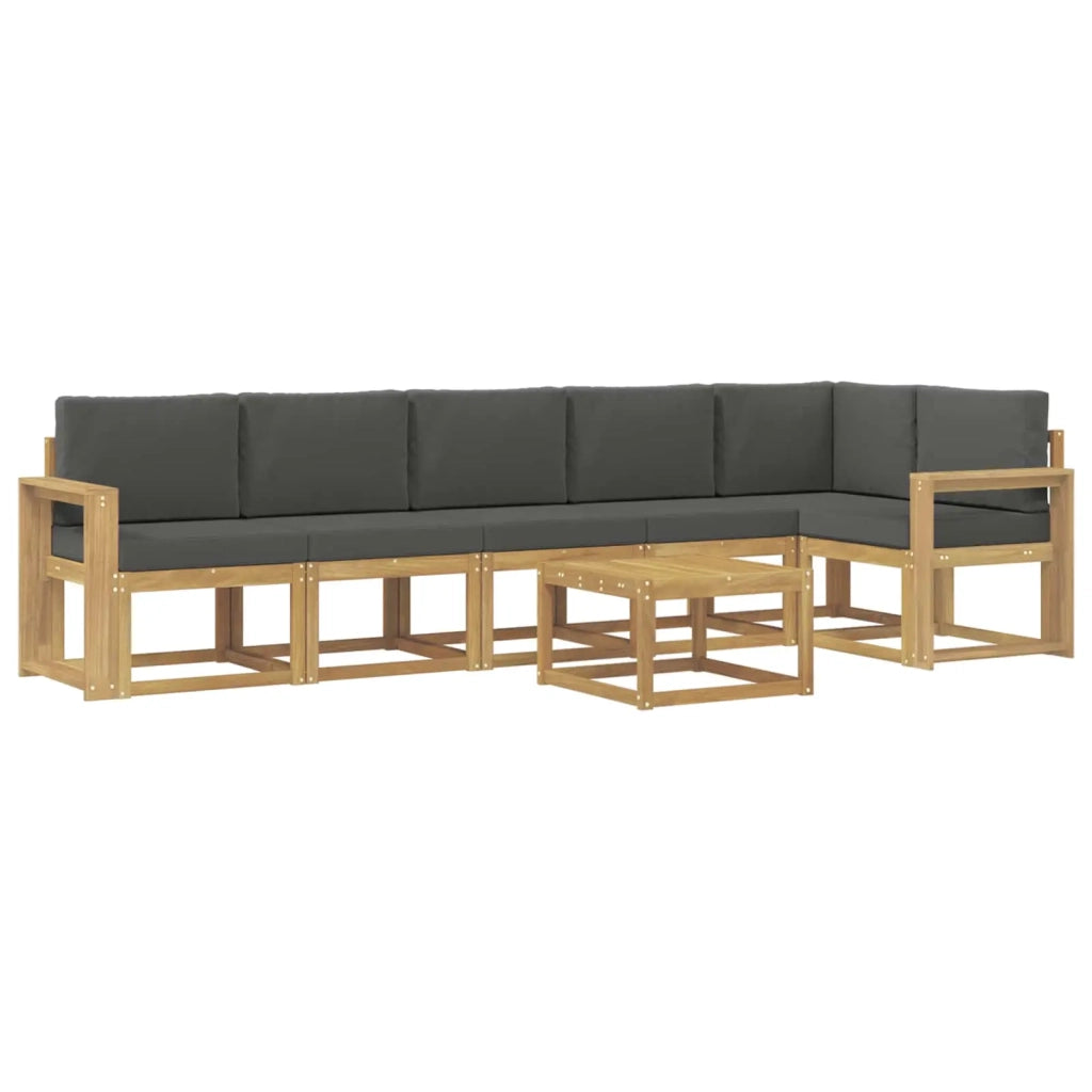 Set di divani da esterno 7 pz Bianco e Antracite Poliestere 3387741