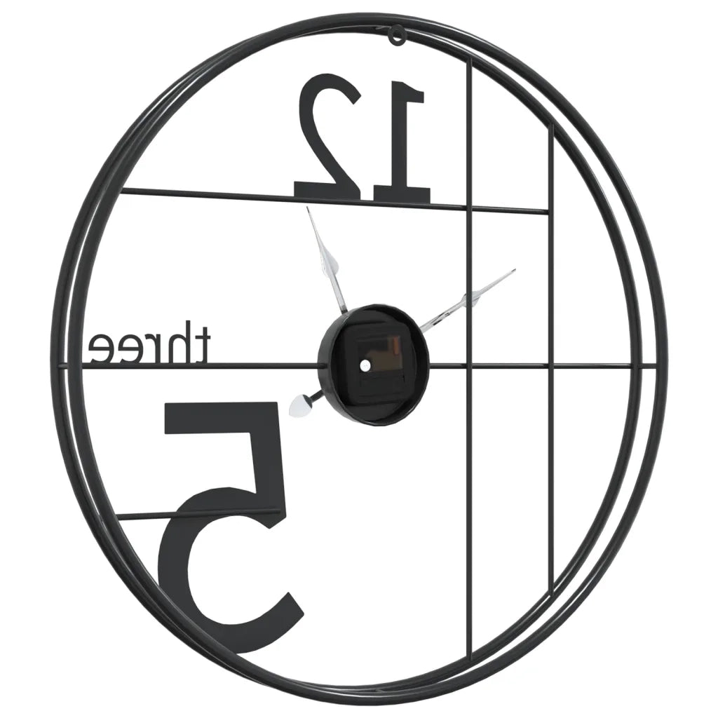 vidaXL Orologio da Parete Nero Ø50 cm in Ferro