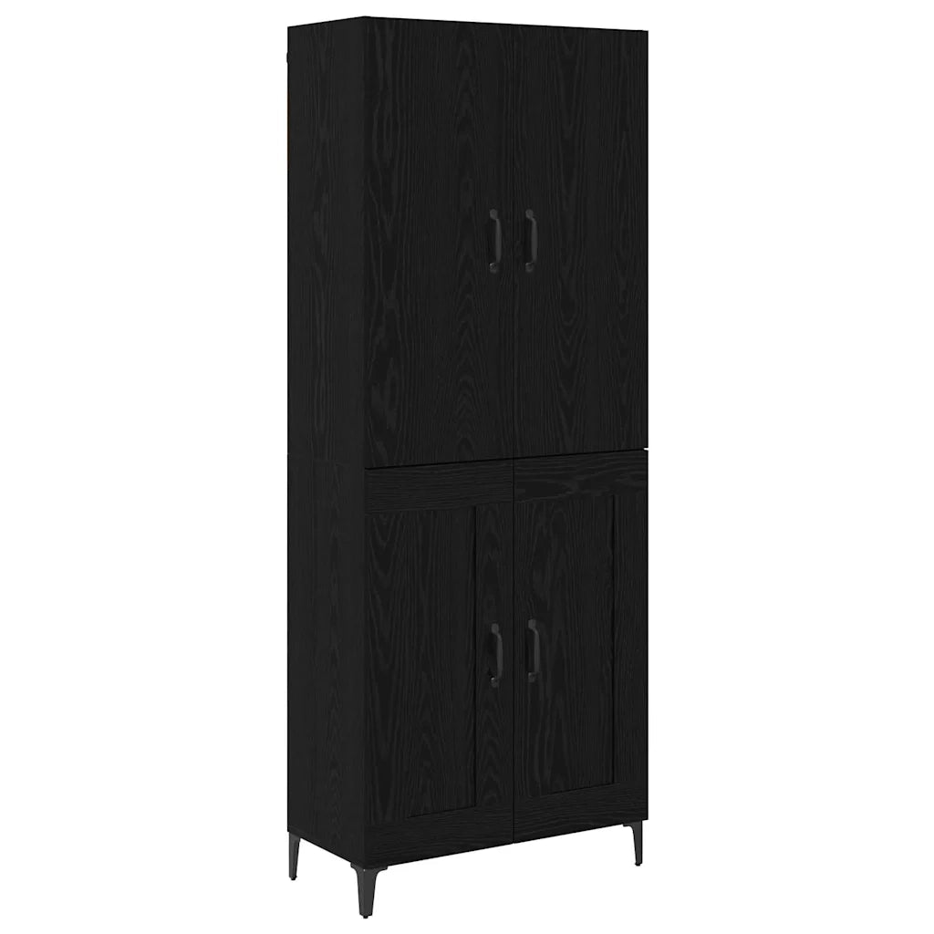 Credenza Rovere Nero 69,5 x 34 x 180 cm Legno ingegnerizzato 3403588