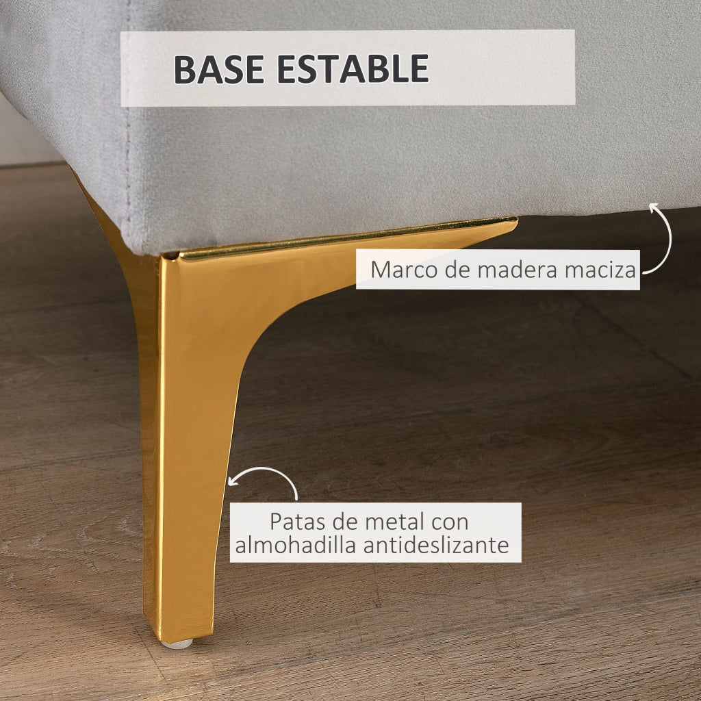 Pouf Grigio per Letto ¨C zephmum ¨C 118x45x42 cm