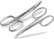Set di forbici per unghie, forbici per cuticole, extra fine e affilate, manicure, trimmer per unghie, forbici per pelle con lama curva, in acciaio inossidabile, per signore e signori