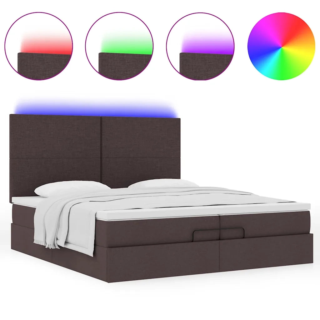 Struttura Letto Pouf con Materassi 200x200 cm in Tessuto 3313951