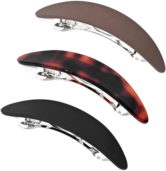 Spille per capelli 3 pezzi - Taglio medio - Disegno francese - Scheda/tartaruga - Chiusura robusta - Antiscivolo - Adatto per capelli fini/dotti - Ferro da stiro per capelli