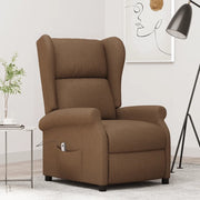 Poltrona ad Ala Reclinabile Elettrica Marrone in Tessuto 3098323