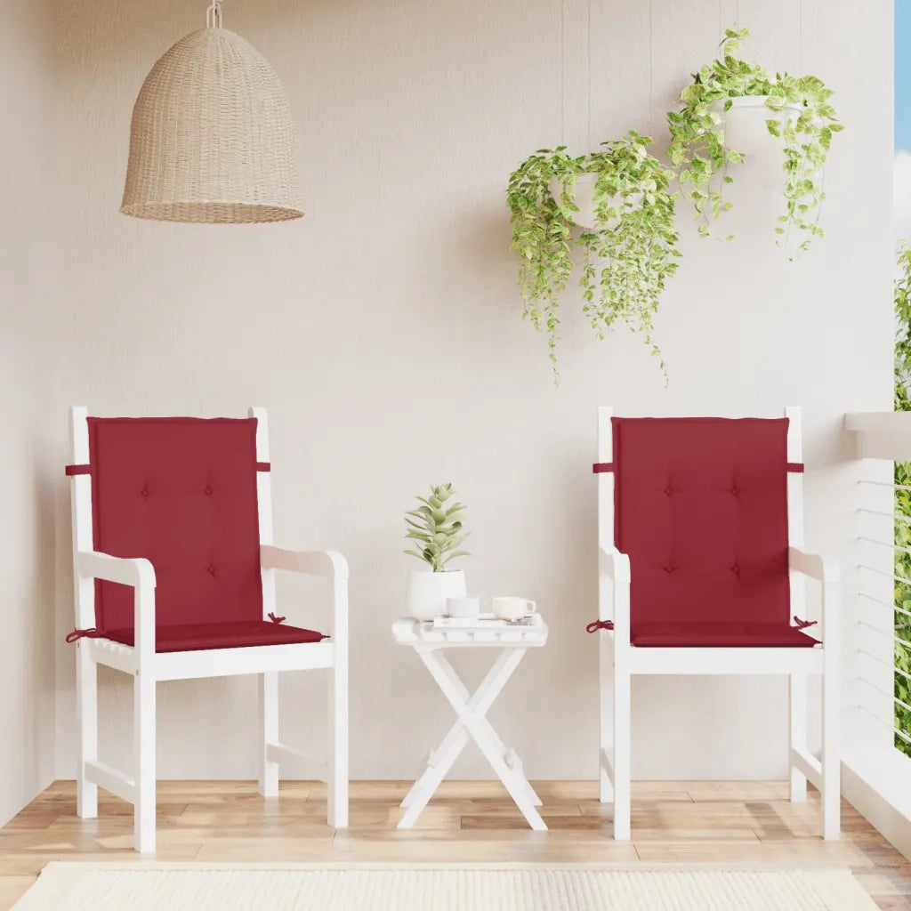Cuscini per Sedia 2 pz | Cuscini per sedie Rosso Vino 100x50x7 cm in Tessuto