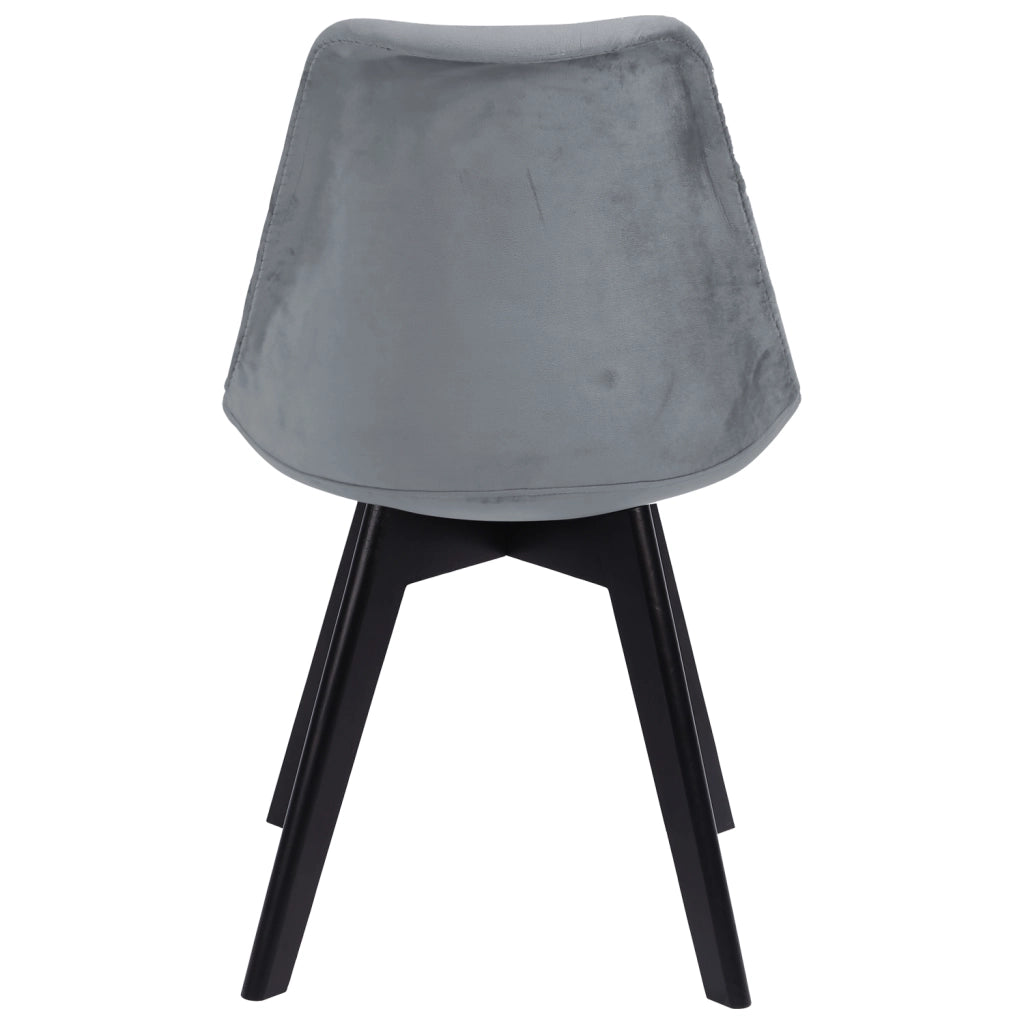 Set di 4 sedie in velluto grigio NORA con cuscino