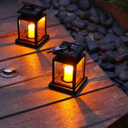 Lampada da tavolo esterno solare, lampada decorativa da palazzo, lampada da giardino da atmosfera, lampada da interno con candela acqua resistente, stile 3