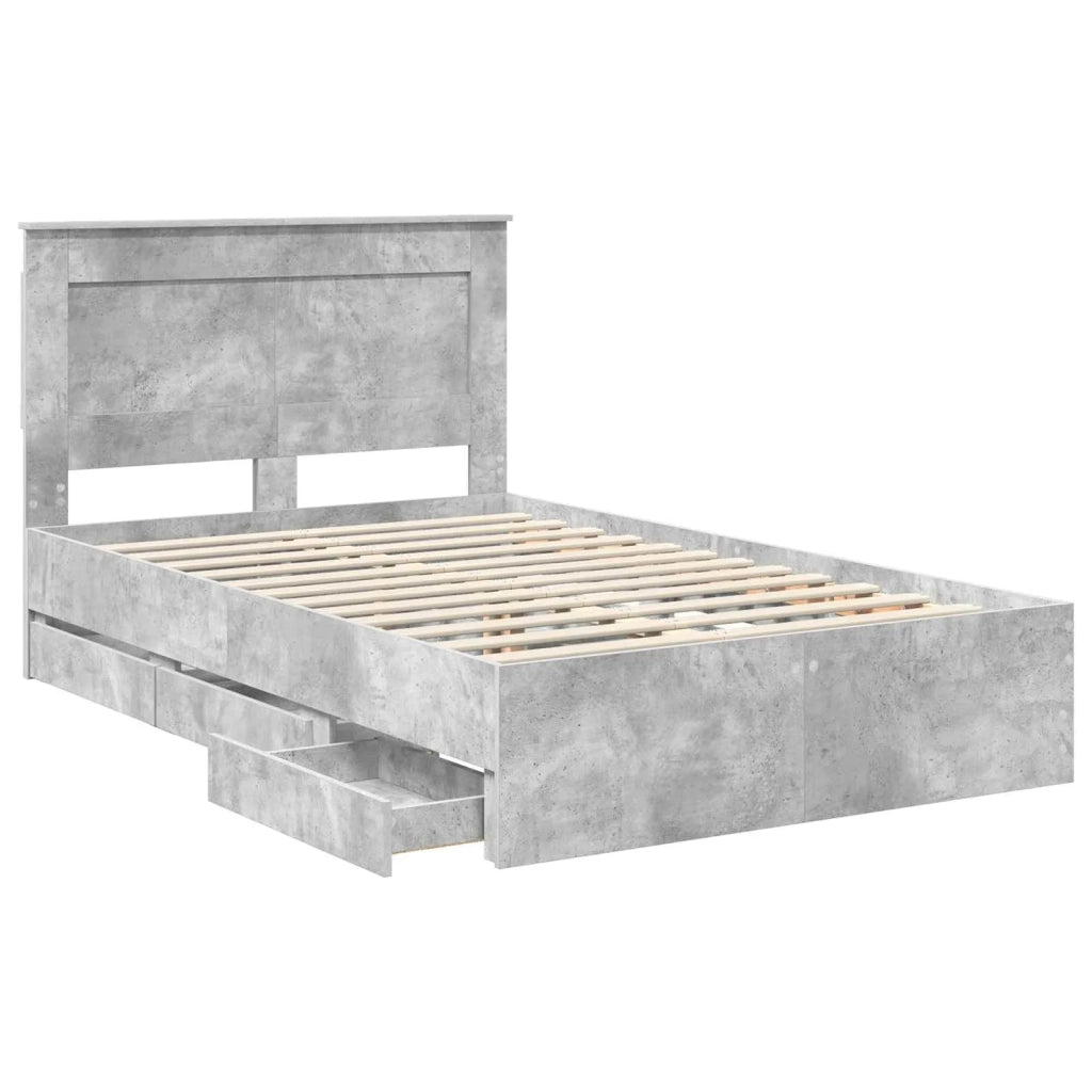 Struttura del letto con cassetto Grigio cemento 120 x 190 cm 3410189